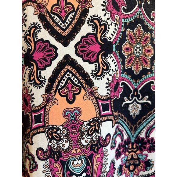 Charter Club Womens Paisley Print Top Medium Multicolor Boatneck - Picture 3 of 6